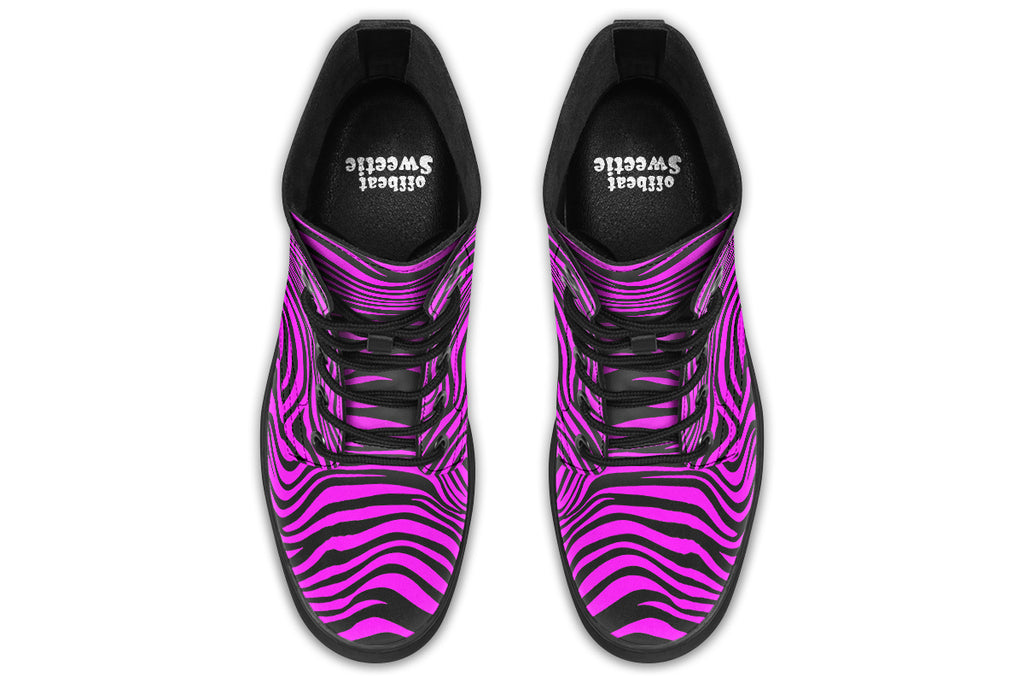 Neon Zebra Fuchsia Boots