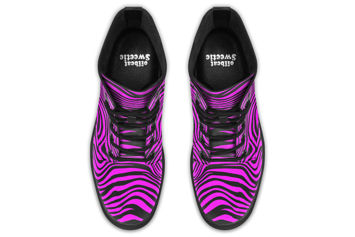 Neon Zebra Fuchsia Boots