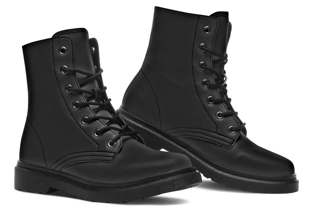 Plain black boots.