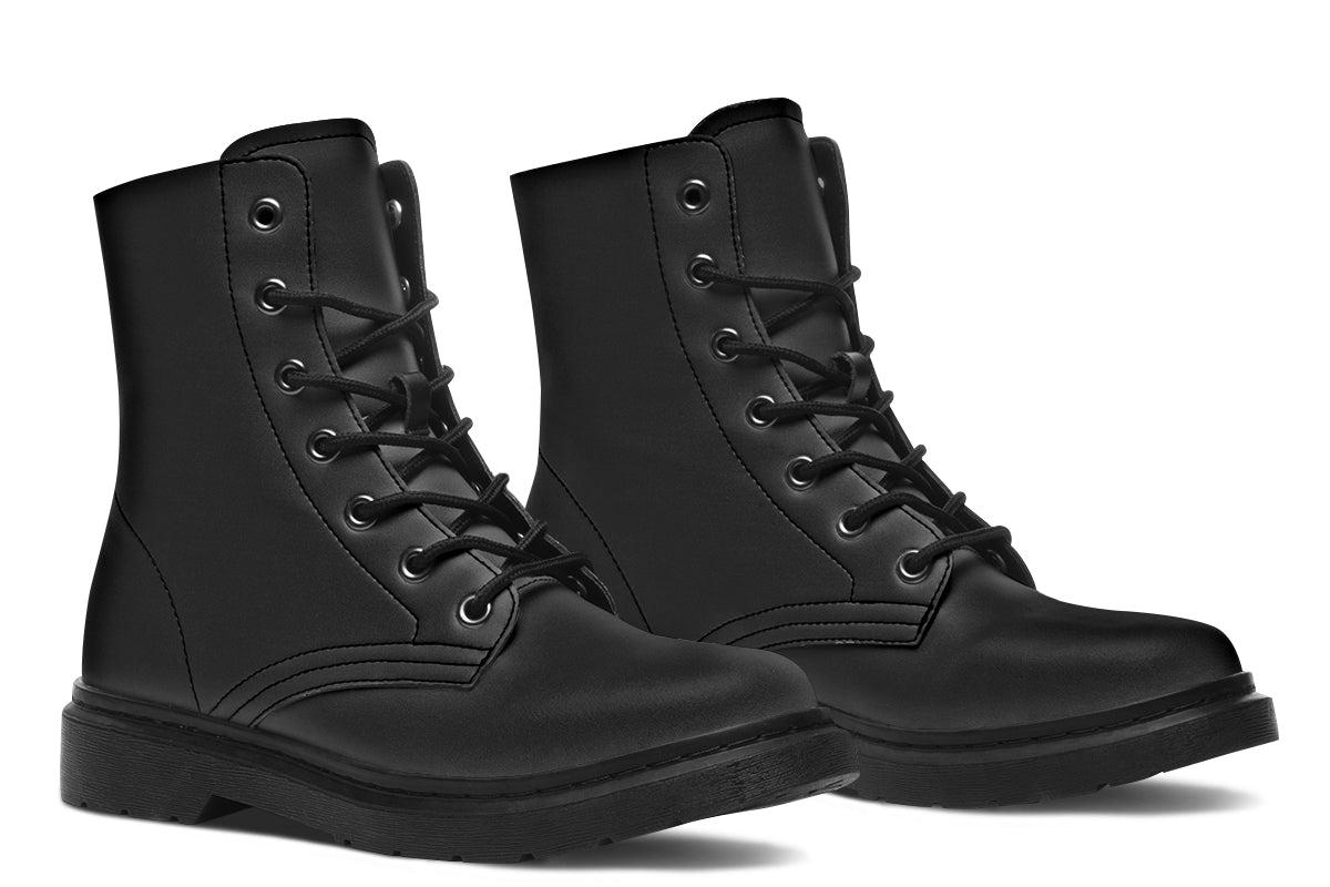 Plain black boots.