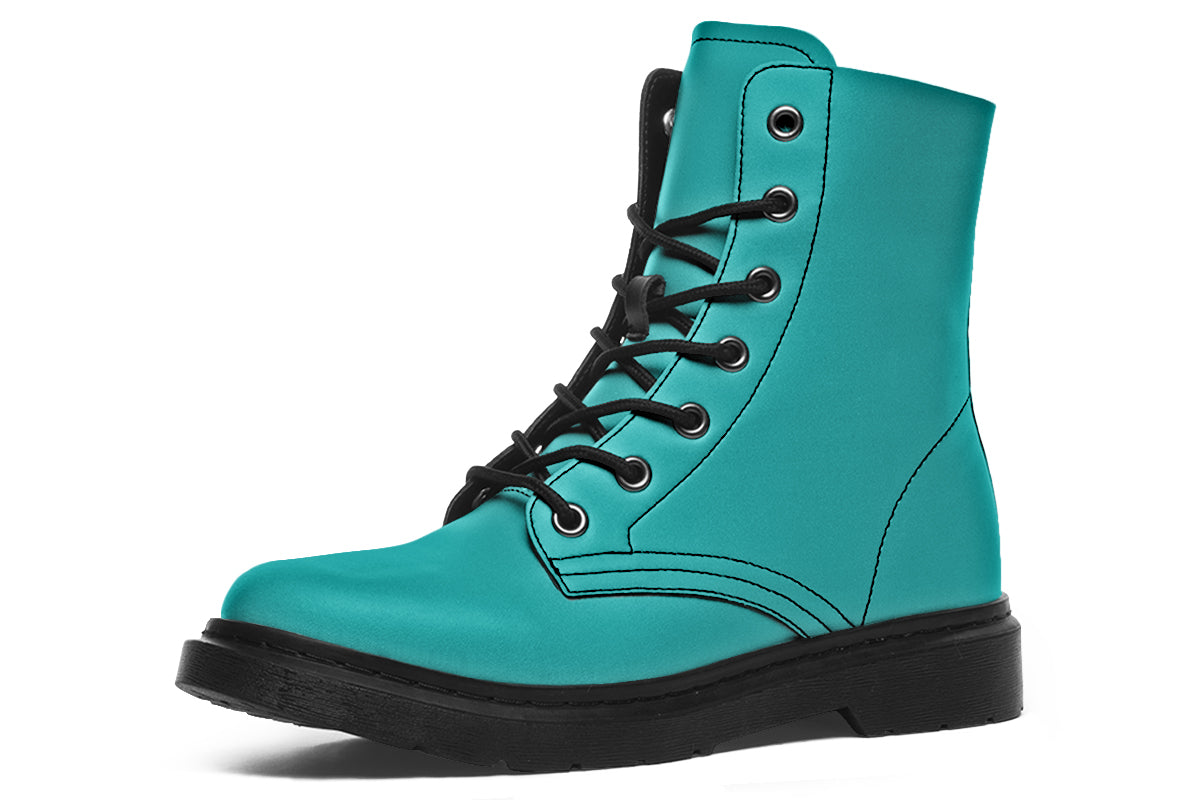 Solid teal boots