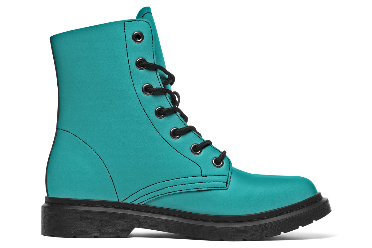 Solid teal boots