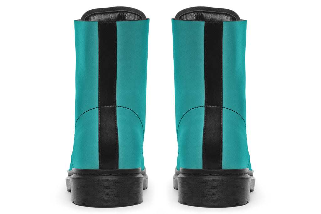 Solid teal boots