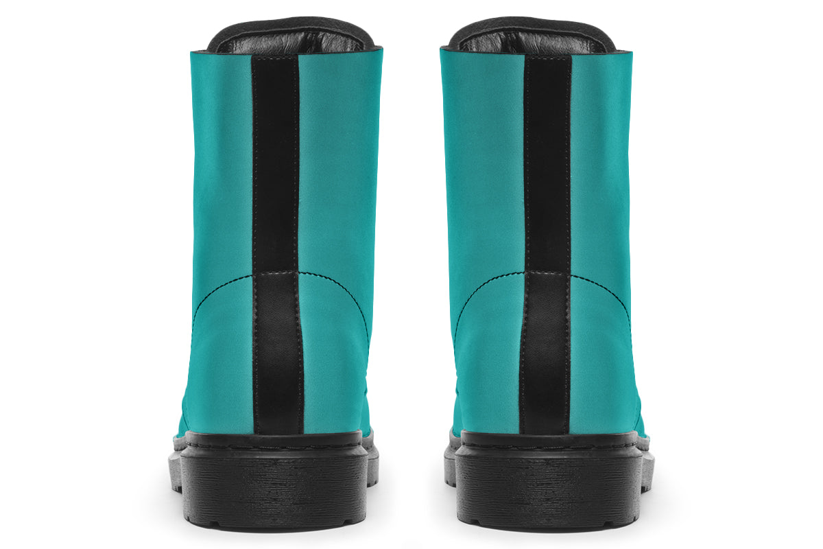 Solid teal boots