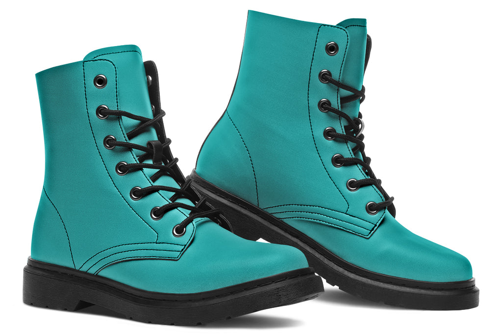 Solid teal boots