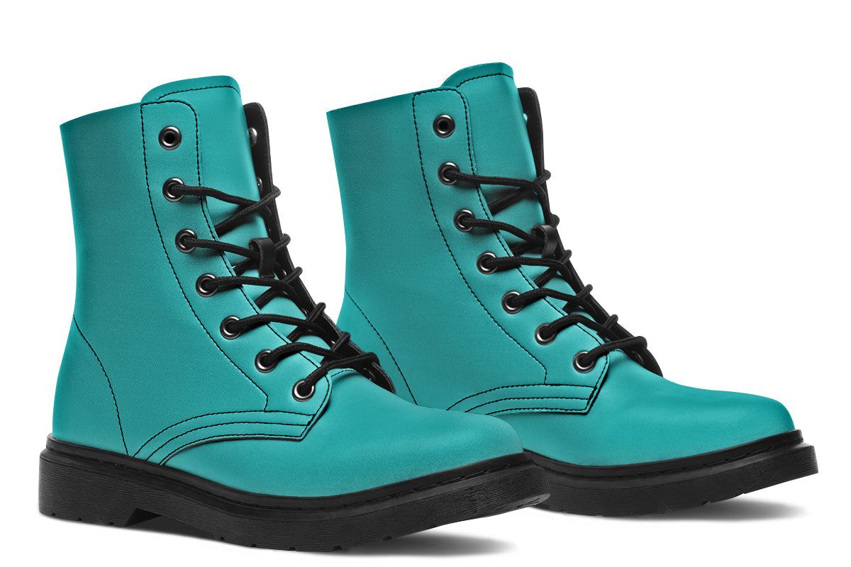 Solid teal boots