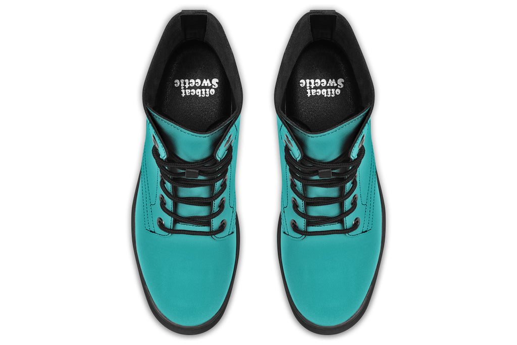 Solid teal boots