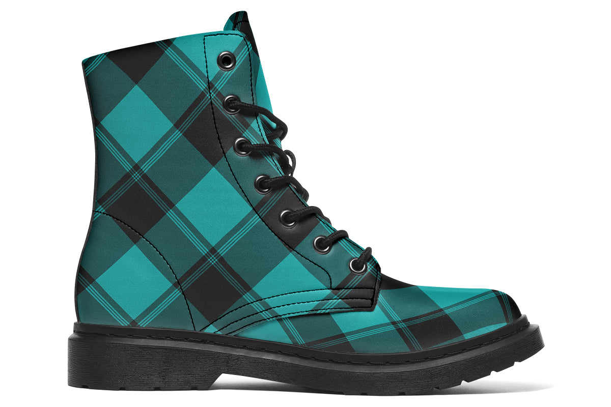 Pennyroyal Teal Plaid Boots
