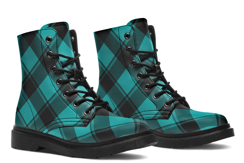 Pennyroyal Teal Plaid Boots