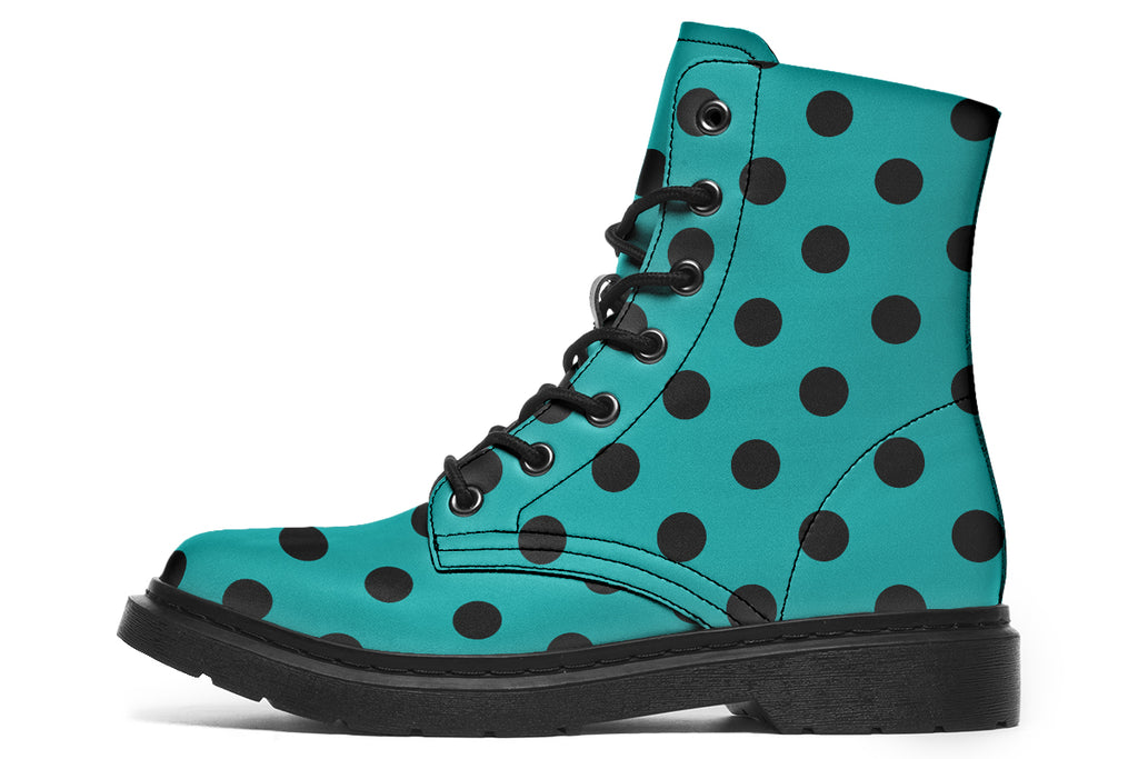 Pennyroyal Teal Polka Dot Boots