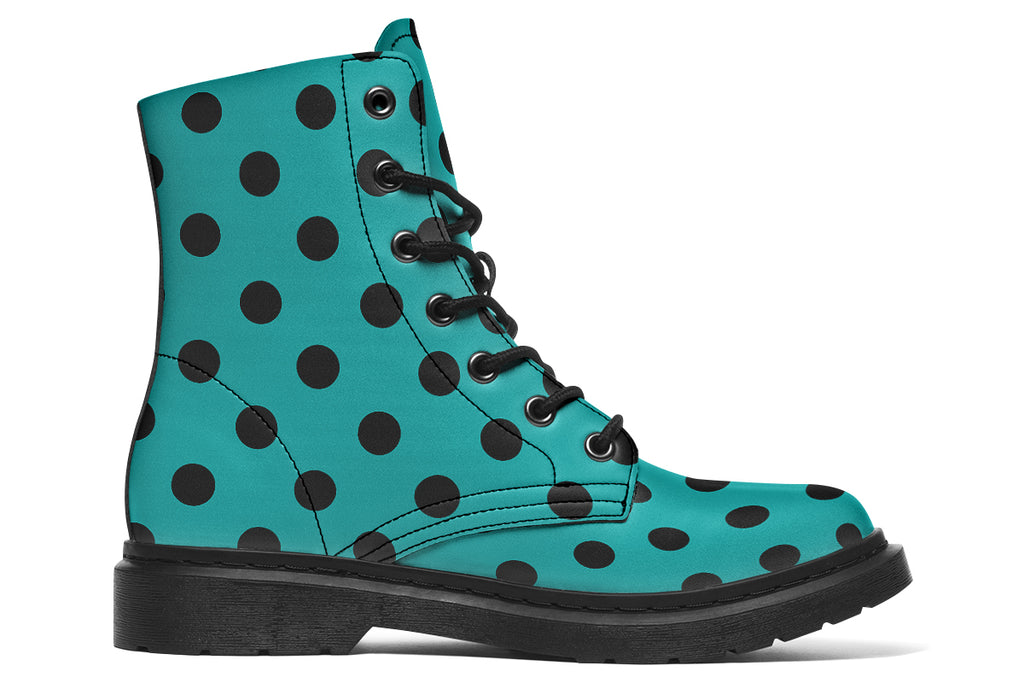 Pennyroyal Teal Polka Dot Boots