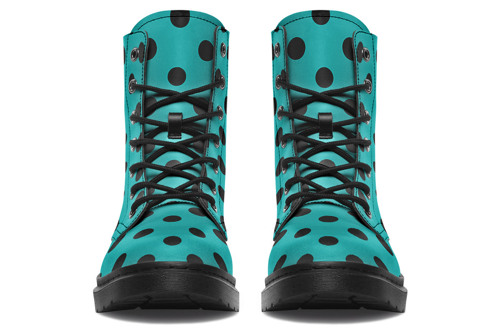Pennyroyal Teal Polka Dot Boots