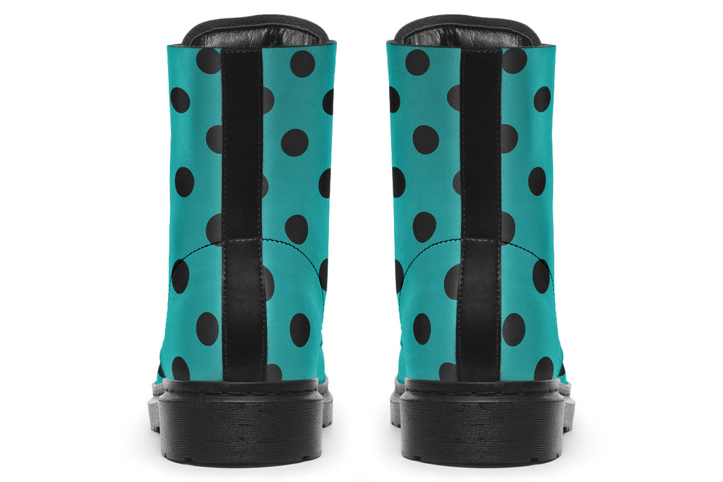 Pennyroyal Teal Polka Dot Boots