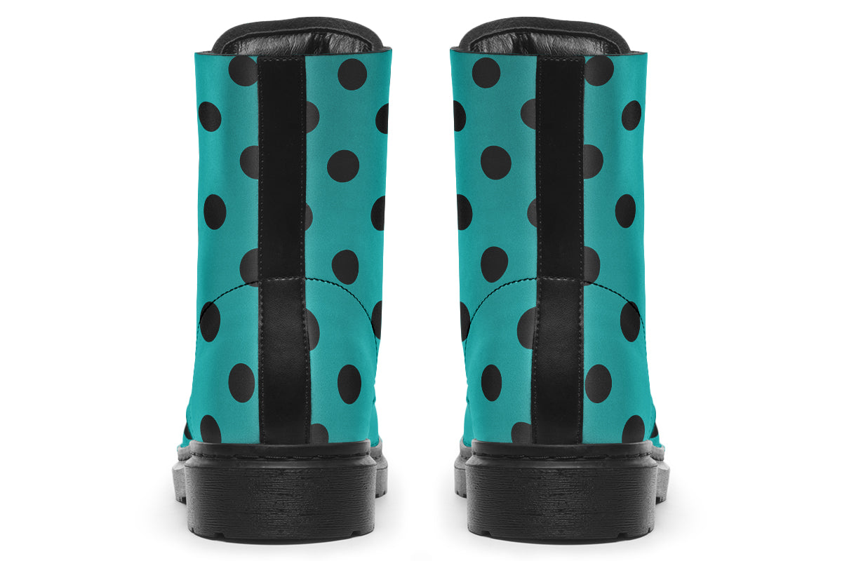 Pennyroyal Teal Polka Dot Boots