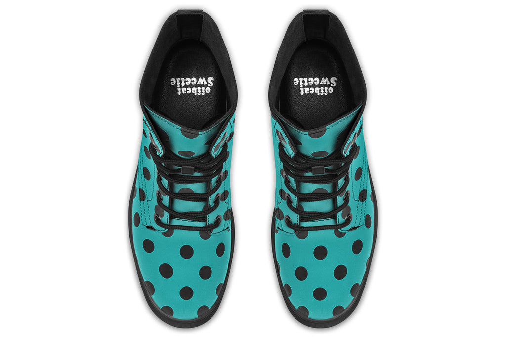 Pennyroyal Teal Polka Dot Boots