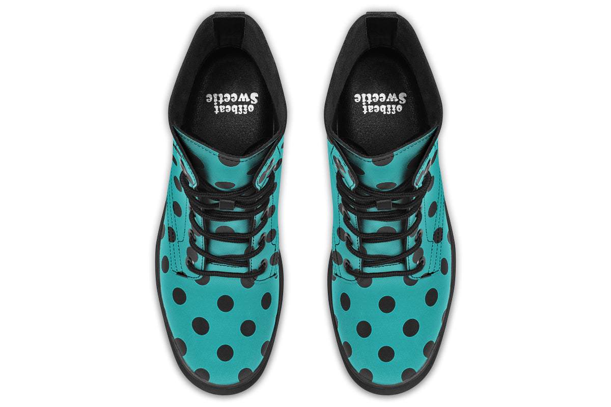 Pennyroyal Teal Polka Dot Boots