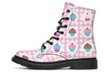 Pink And Yellow Mismatch Gingham Cupcakes Boots