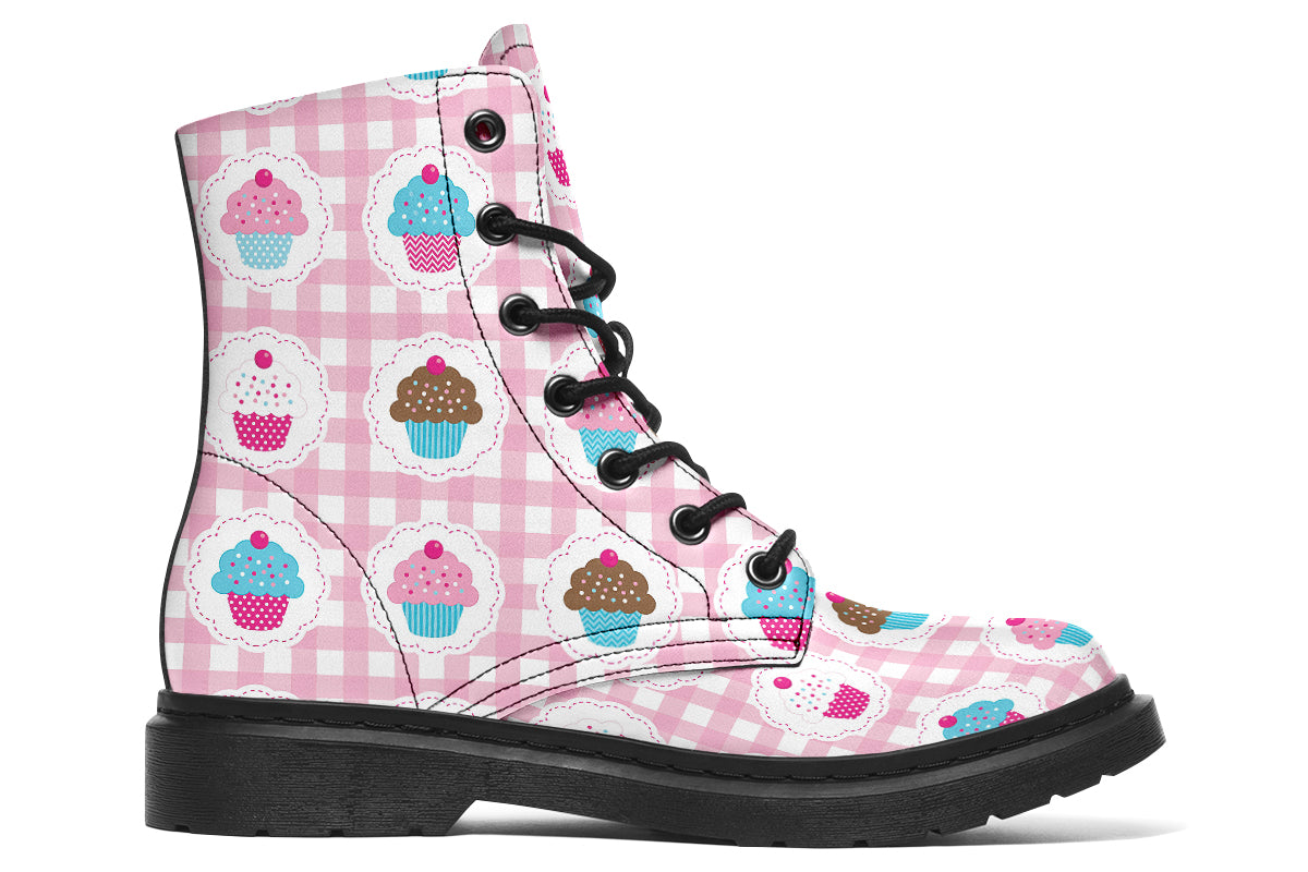 Pink Gingham Cupcakes Boots