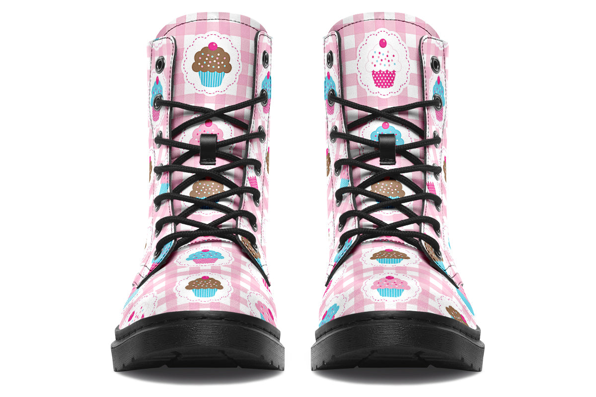 Pink Gingham Cupcakes Boots