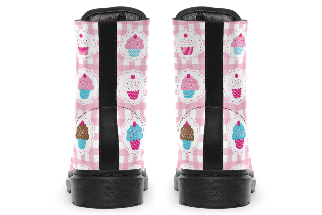 Pink Gingham Cupcakes Boots