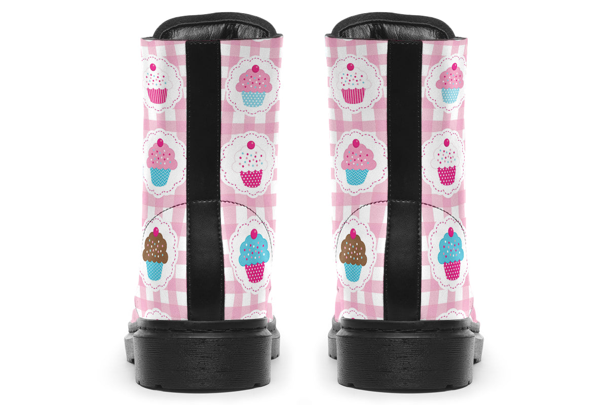 Pink Gingham Cupcakes Boots