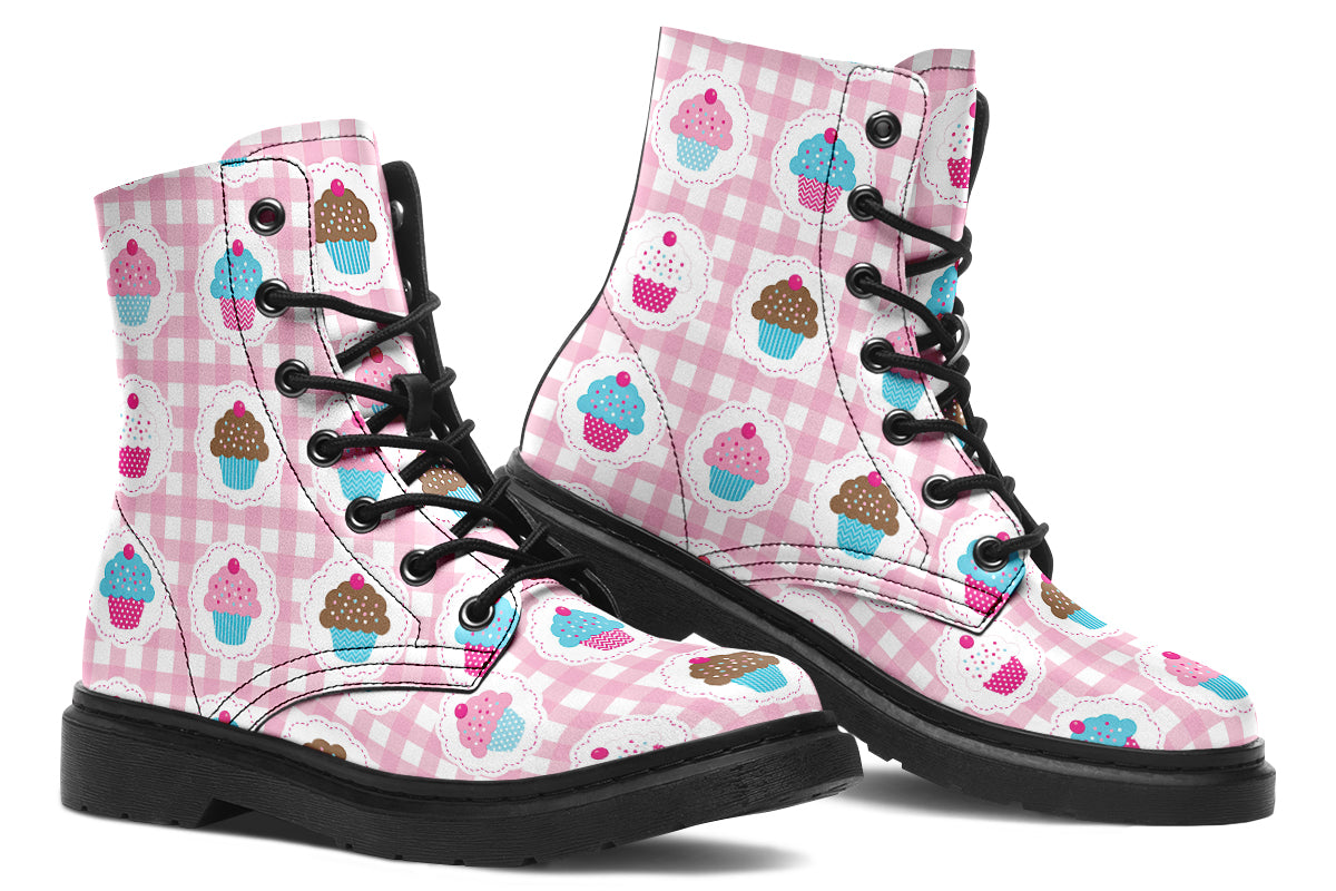 Pink Gingham Cupcakes Boots