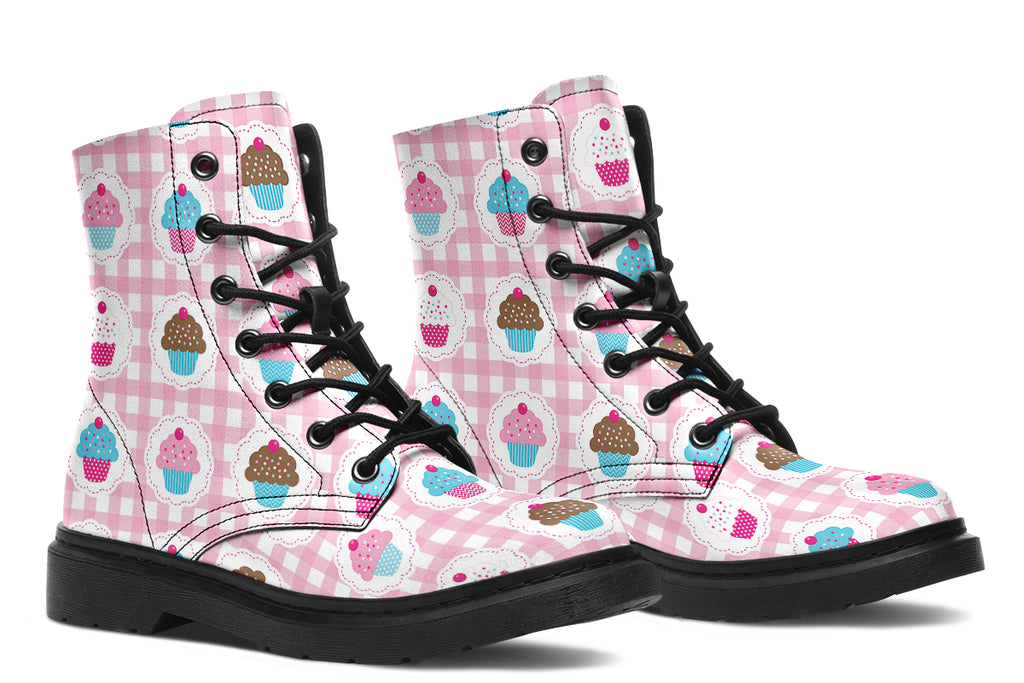 Pink Gingham Cupcakes Boots