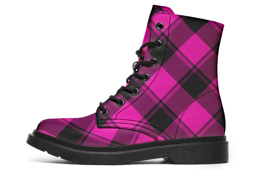 Pretty In Pink Plaid Boots