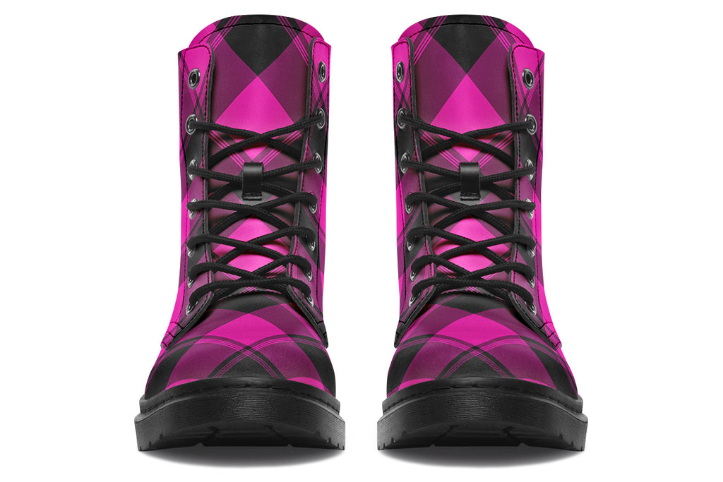 Pretty In Pink Plaid Boots