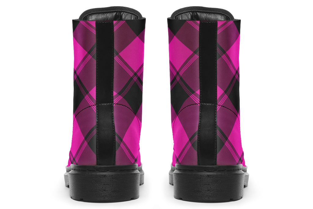 Pretty In Pink Plaid Boots