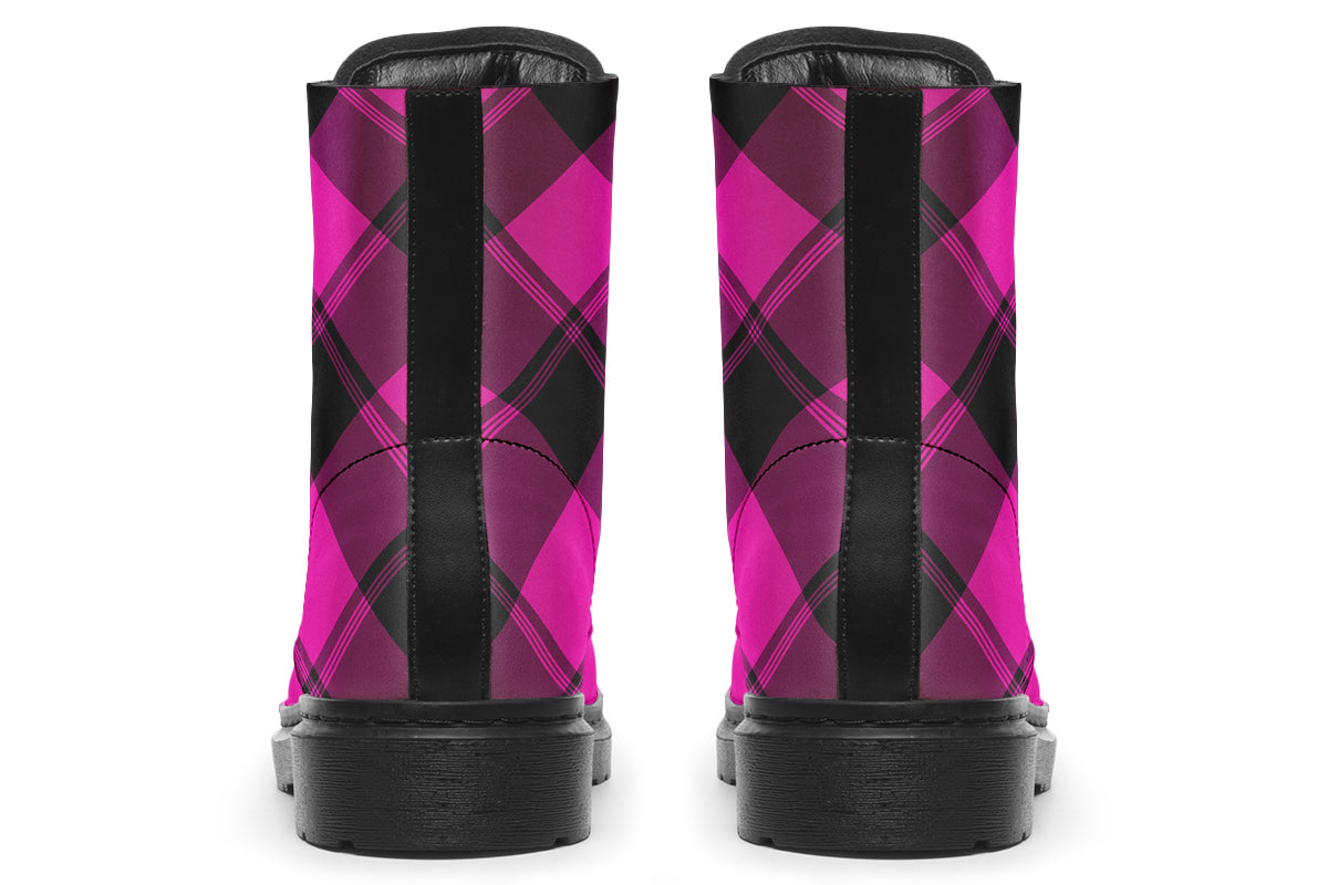 Pretty In Pink Plaid Boots