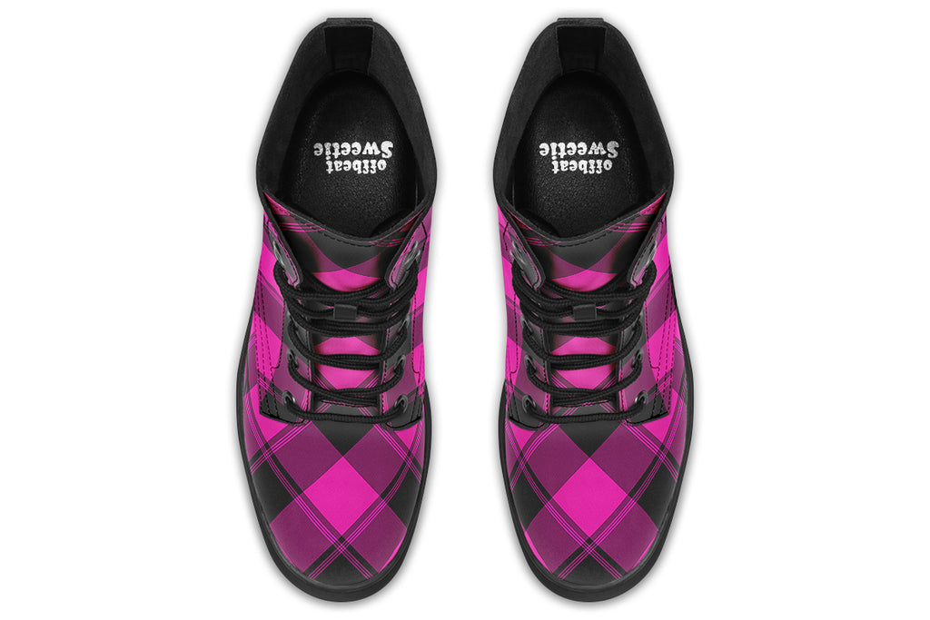 Pretty In Pink Plaid Boots