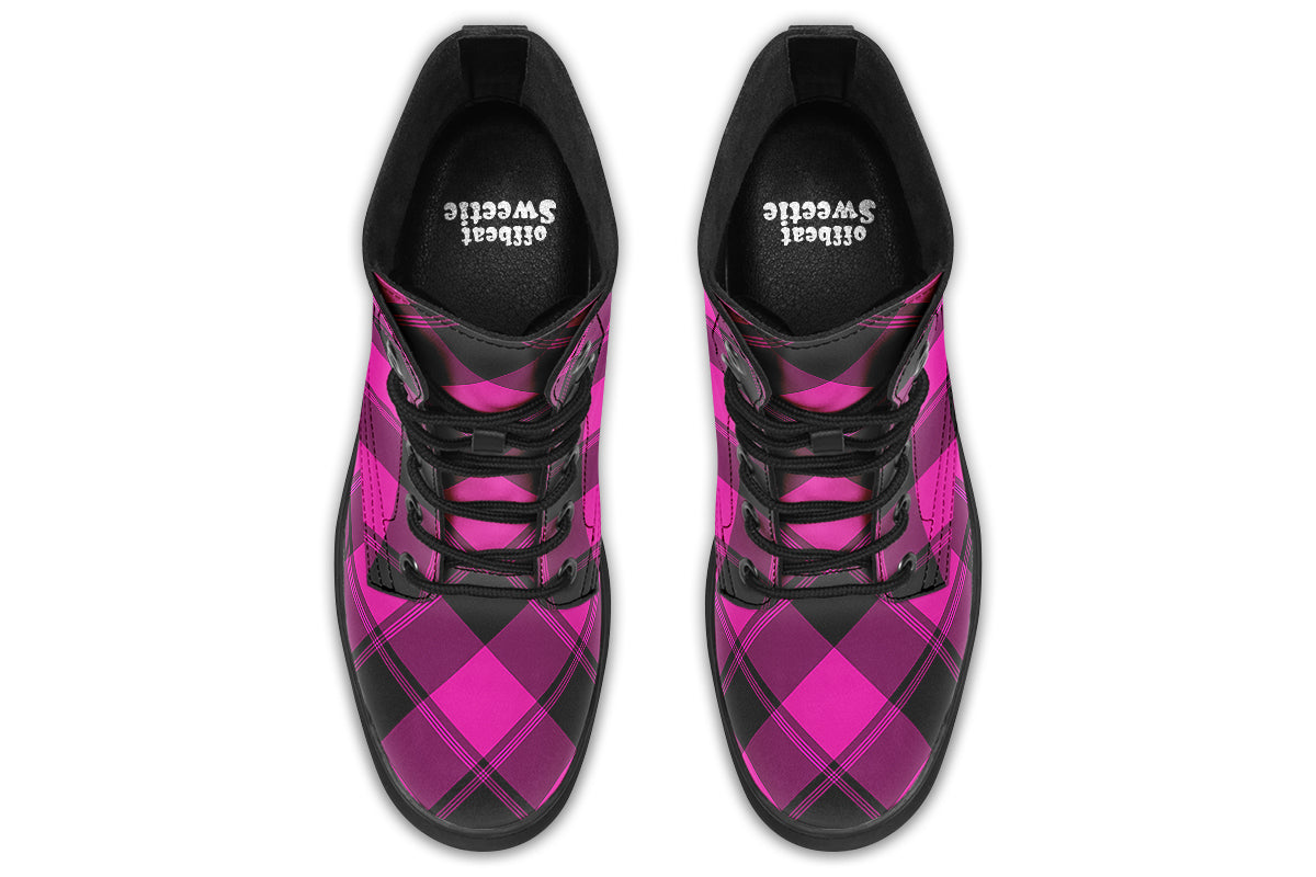 Pretty In Pink Plaid Boots