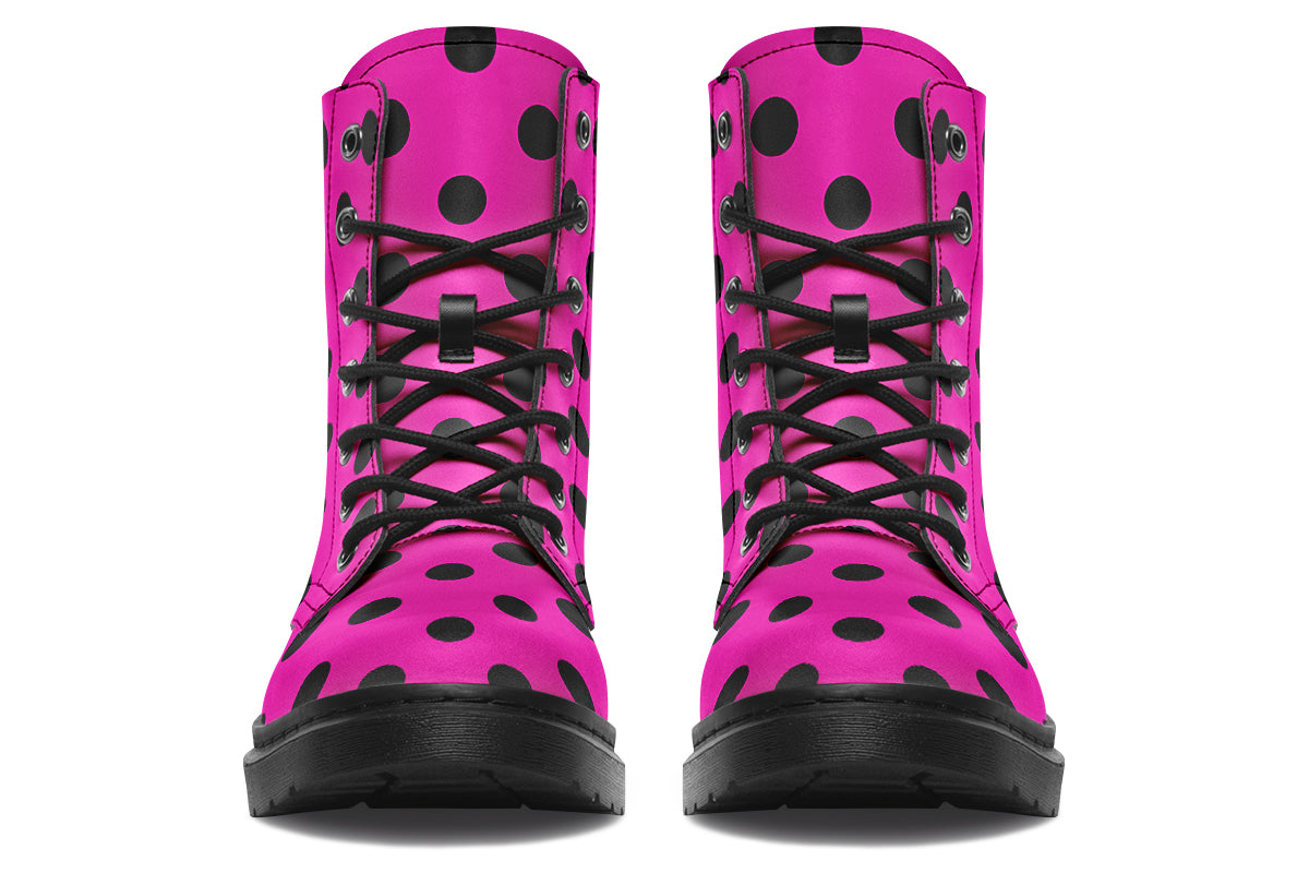 Pretty In Pink Polka Dot Boots