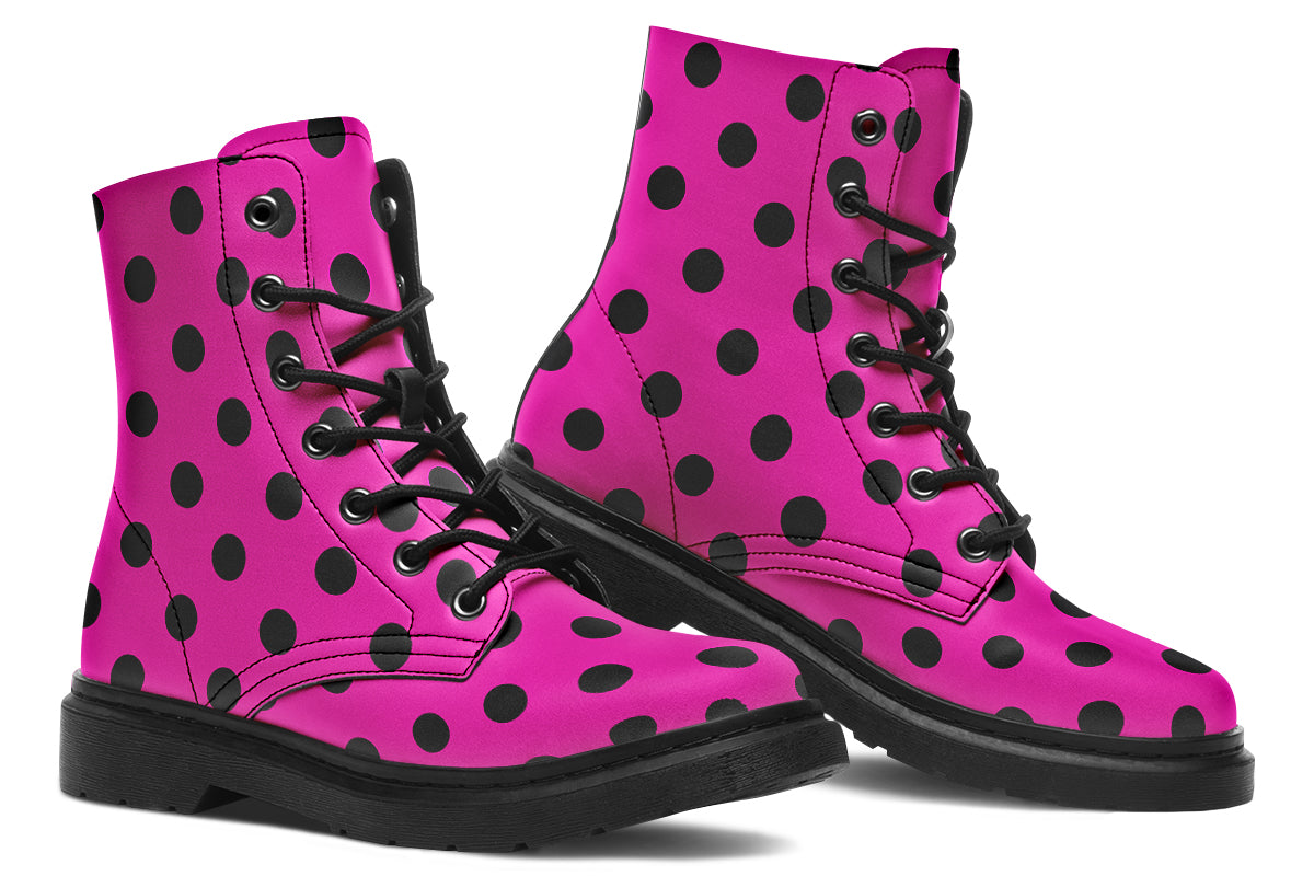 Pretty In Pink Polka Dot Boots