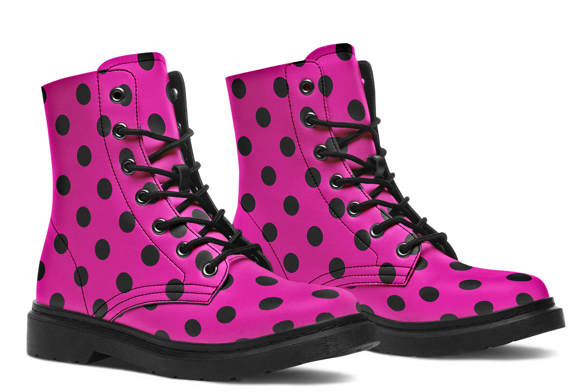 Pretty In Pink Polka Dot Boots