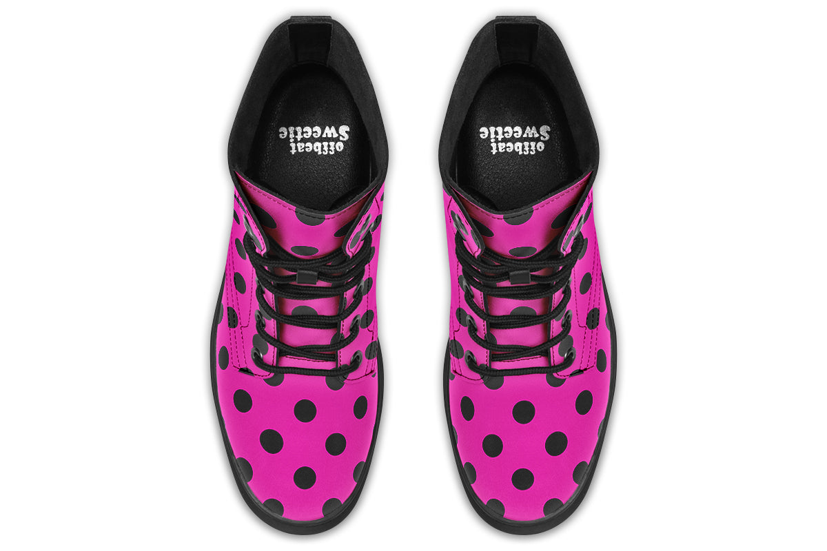 Pretty In Pink Polka Dot Boots