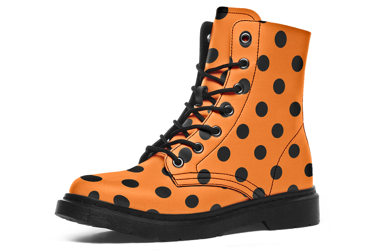 Pumpkin Pop Polka Dot Boots
