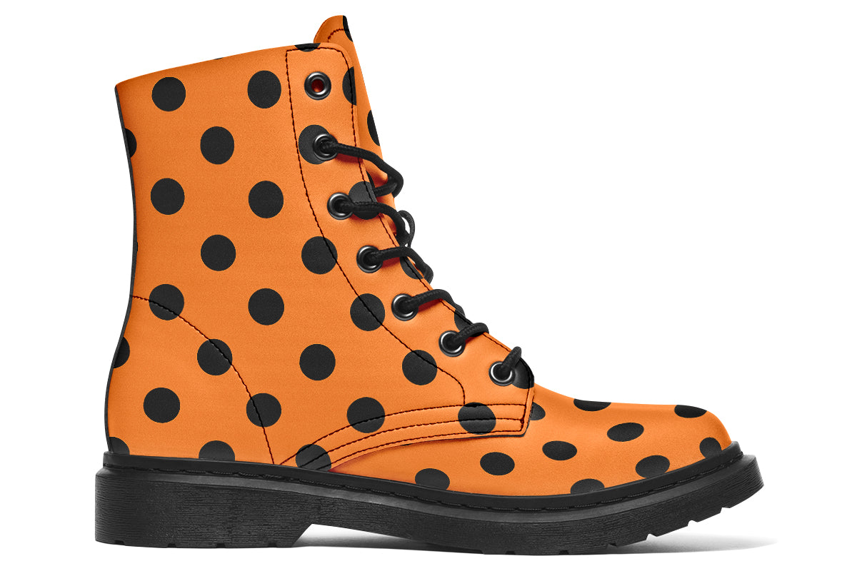 Pumpkin Pop Polka Dot Boots
