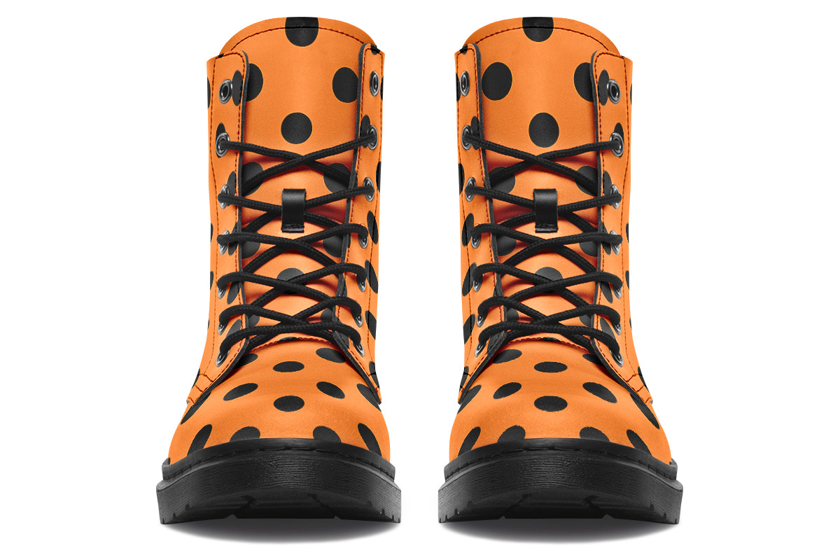 Pumpkin Pop Polka Dot Boots