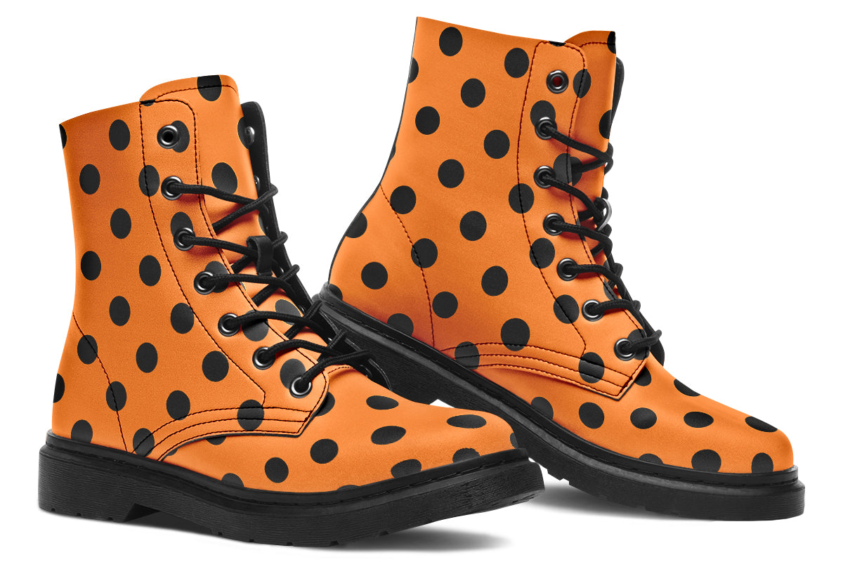 Pumpkin Pop Polka Dot Boots