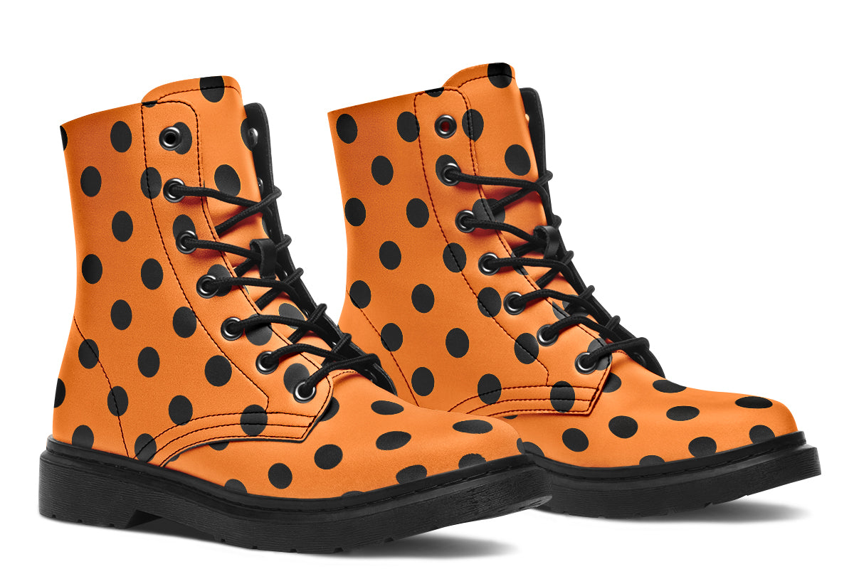 Pumpkin Pop Polka Dot Boots