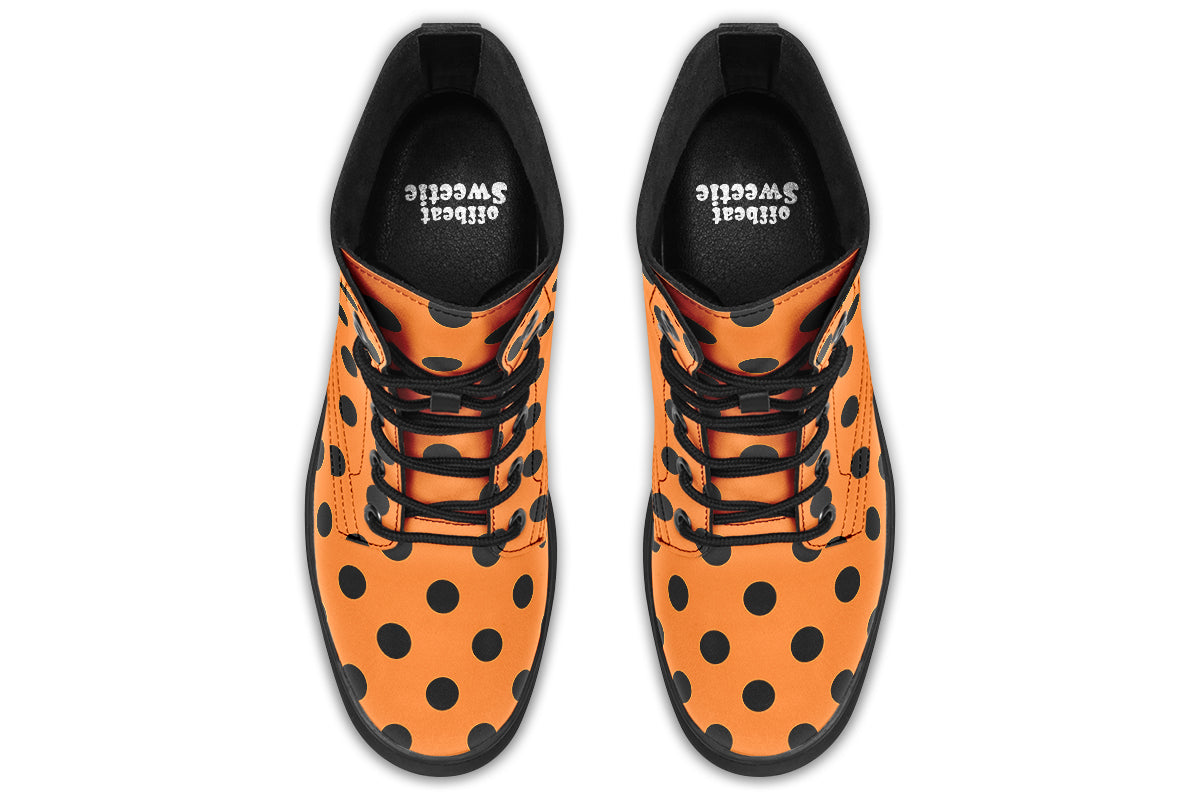Pumpkin Pop Polka Dot Boots