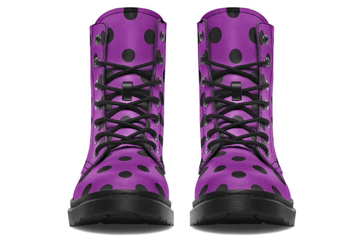 Purple Reign Polka Dot Boots