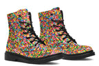 Boots featuring a rainbow sprinkles design all over them