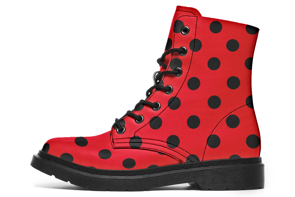 Red And Black Polka Dot Boots