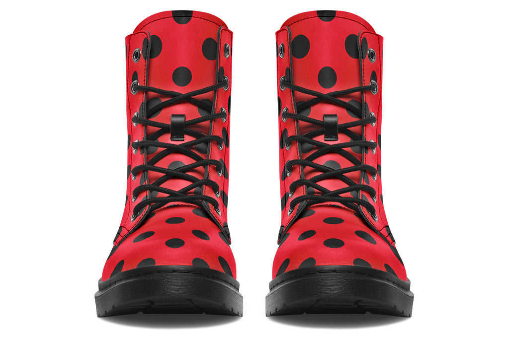 Red And Black Polka Dot Boots