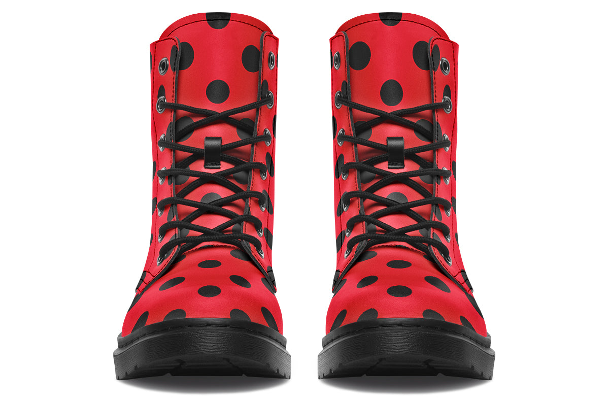 Red And Black Polka Dot Boots