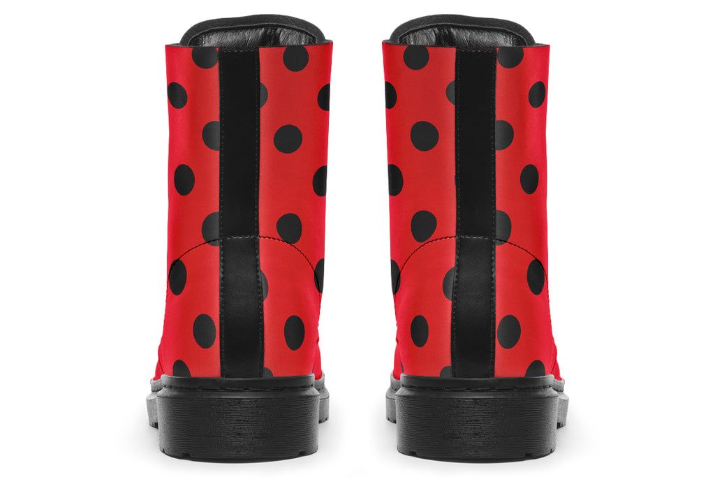 Red And Black Polka Dot Boots