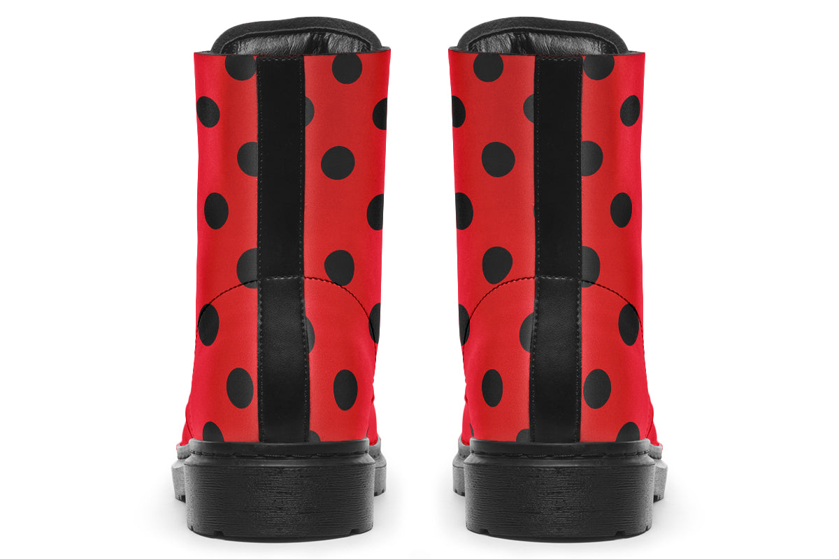 Red And Black Polka Dot Boots